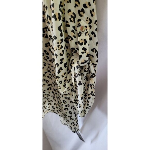 NEW Zac & Rachel Blouse animal print V-neck 3X Plus semi-sheer hi-low hem NWT - Picture 6 of 10